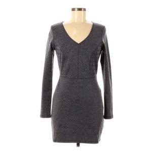RVCA grey long sleeve mini dress with keyhole back